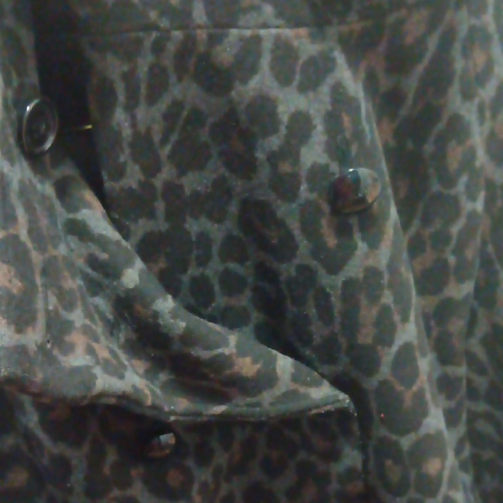 Coach Women's Black and Brown Animal Print Pea Coat - Picture 5 of 15